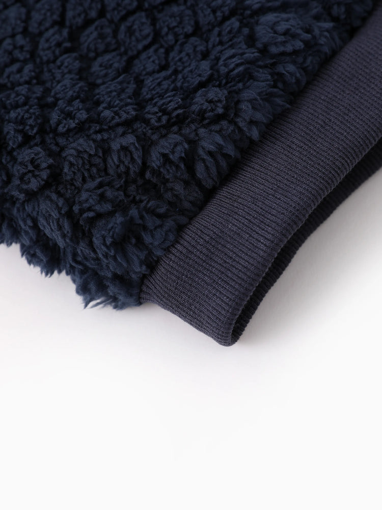 Disney Stitch Toddler/Kids Boy Stitch Textured Double-sided Fleece Fabric Hooded Jacket Deep Blue