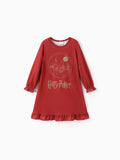 Harry Potter Kind Mädchen Rüschen Rand Pyjamas Nachthemd Burgundy