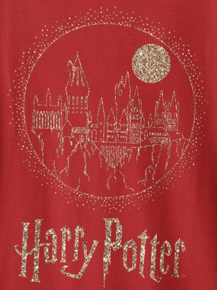 Harry Potter Kind Mädchen Rüschen Rand Pyjamas Nachthemd Burgundy