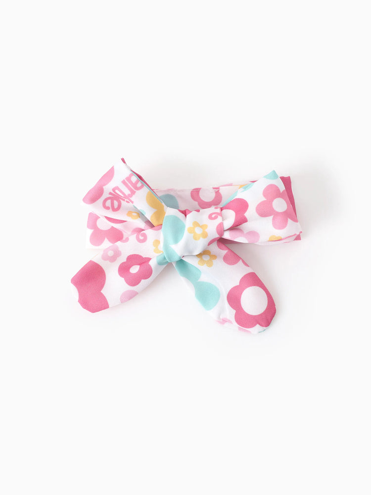 Barbie Baby Girl 2pcs Cotton Flutter Sleeve Romper and Printed Pants Sets Light Pink