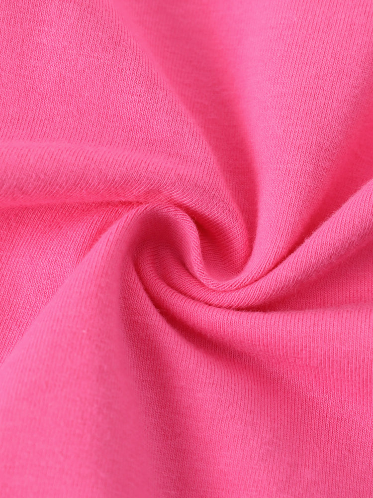 Barbie Baby Girl 2pcs Cotton Flutter Sleeve Romper and Printed Pants Sets Hot Pink