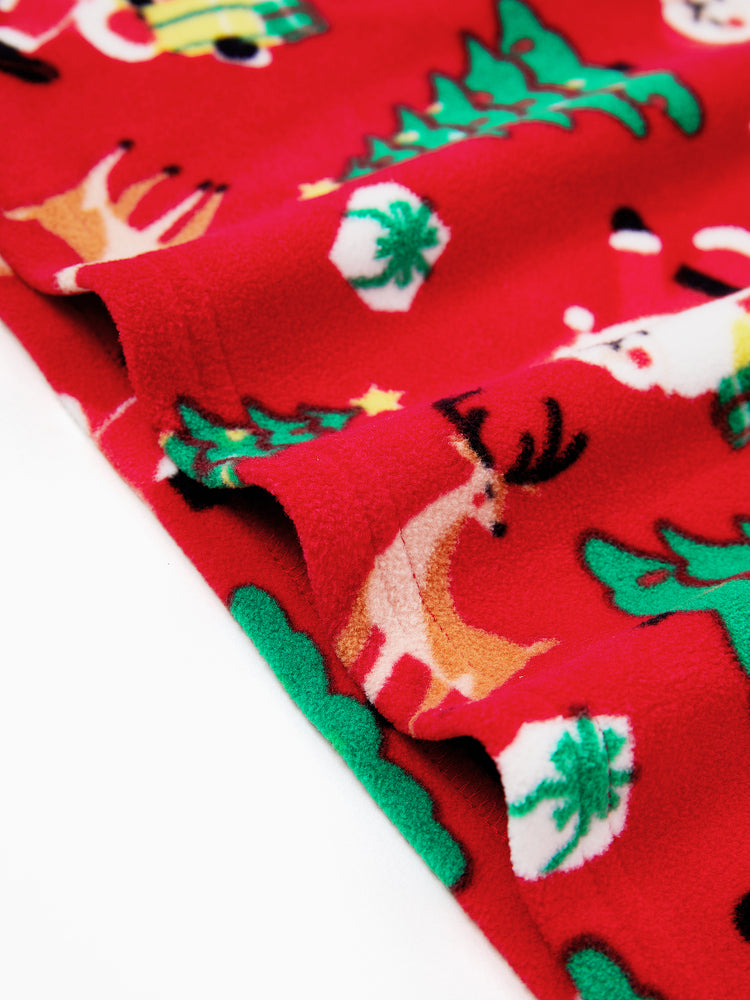Weihnachten Passendes Familienpyjama-Set Weihnachtsmann und Weihnachtsbaum Print Rot PJS mit Weihnachtssocken rot