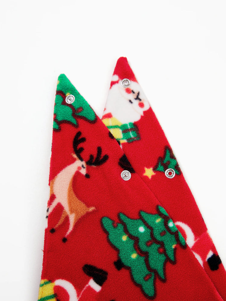 Weihnachten Passendes Familienpyjama-Set Weihnachtsmann und Weihnachtsbaum Print Rot PJS mit Weihnachtssocken rot