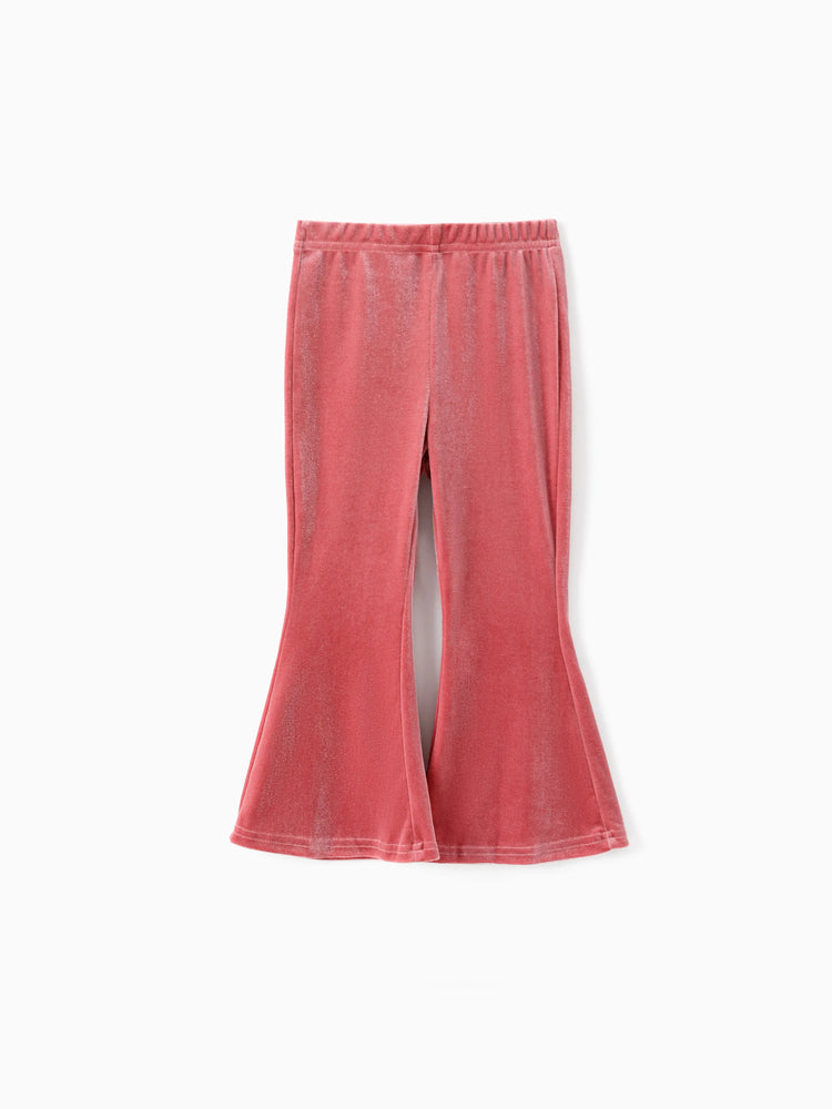 Disney Princess Toddler Girl Ariel 2pcs Fleece Sweatshirt and Flared Pants Set Coral