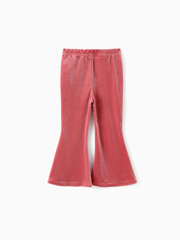 Disney Princess Toddler Girl Ariel 2pcs Fleece Sweatshirt and Flared Pants Set Coral