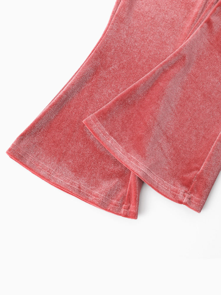 Disney Princess Toddler Girl Ariel 2pcs Fleece Sweatshirt and Flared Pants Set Coral