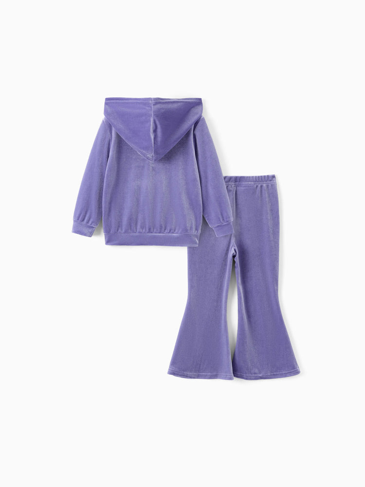 Disney Princess Toddler Girl Jasmine 2pcs Fleece Sweatshirt and Flared Pants Set Purple