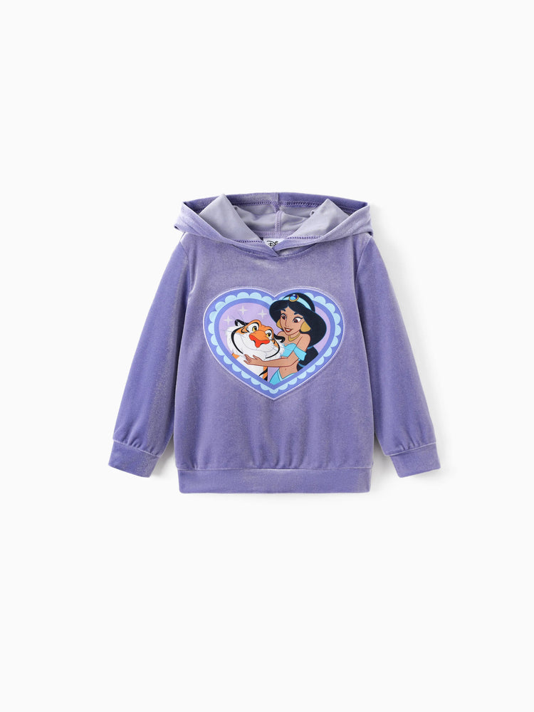 Disney Princess Toddler Girl Jasmine 2pcs Fleece Sweatshirt and Flared Pants Set Purple