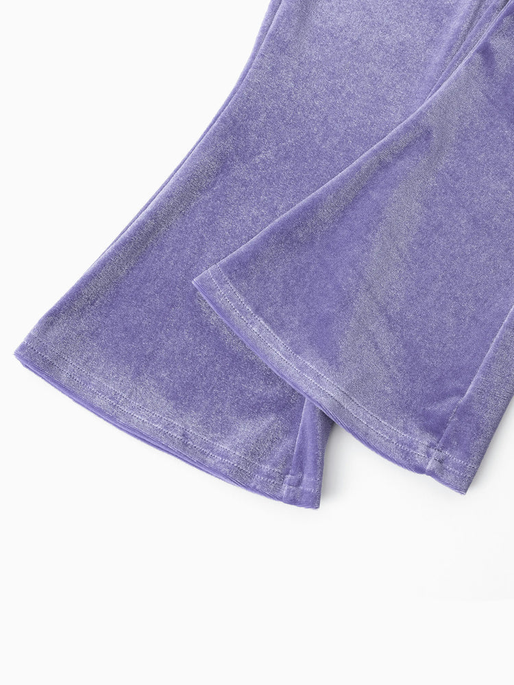 Disney Princess Toddler Girl Jasmine 2pcs Fleece Sweatshirt and Flared Pants Set Purple