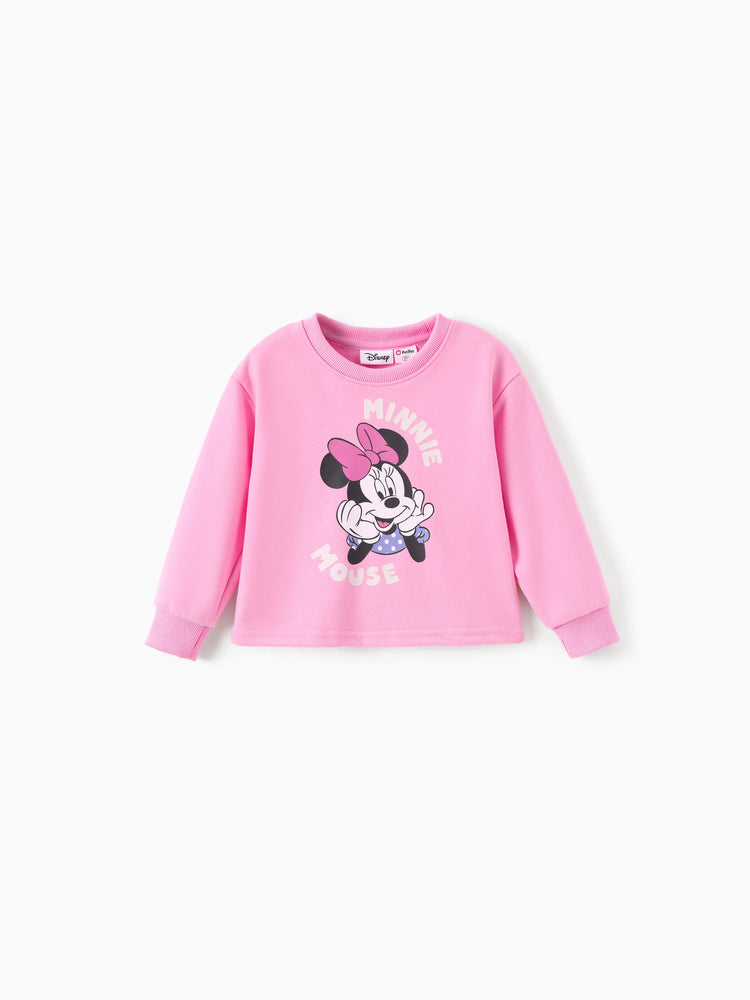 Ensemble 2 pièces Disney Mickey et ses amis pour petite fille, imprimé à carreaux Minnie Mouse avec jupe à nœuds, rose