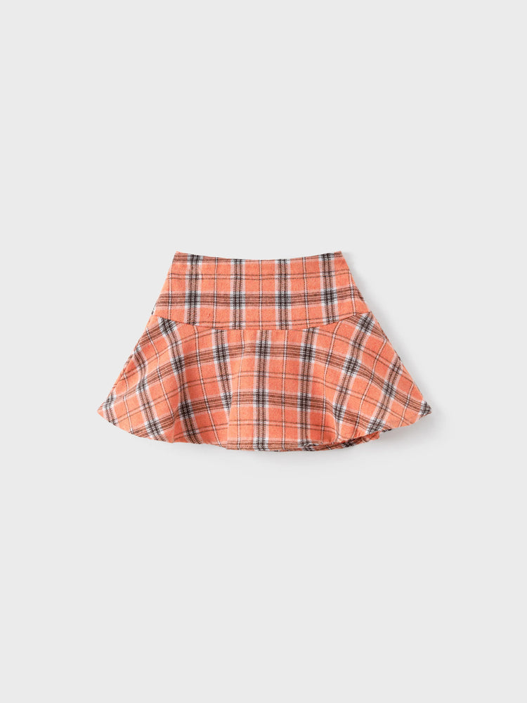 Ensemble 2 pièces princesse Disney pour petite fille, jupe à carreaux à manches longues Moana, couleur abricot