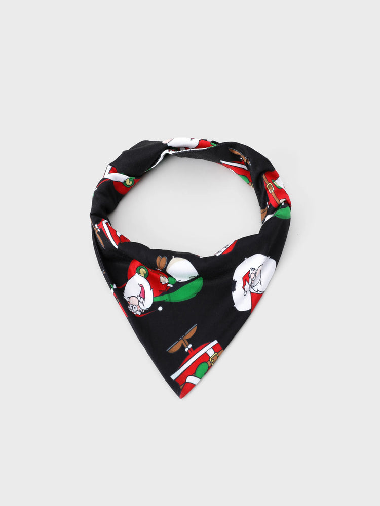 Christmas Matching Family Pajamas Set Christmas Santa Print Black and White PJS with Christmas Socks Black