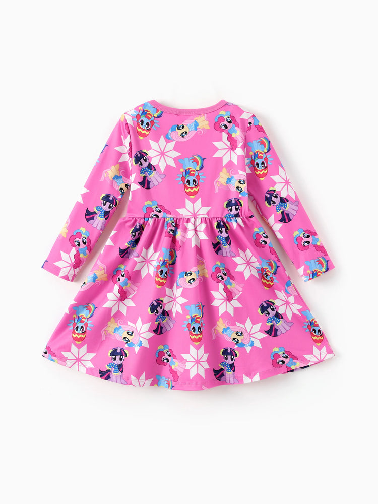 Mein kleines Pony Weihnachten Kleinkind Mädchen Schneeflocke Kleid Fuchsie