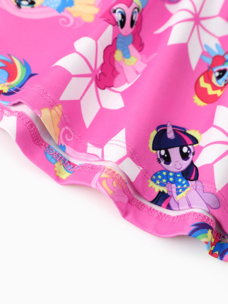 Mein kleines Pony Weihnachten Kleinkind Mädchen Schneeflocke Kleid Fuchsie