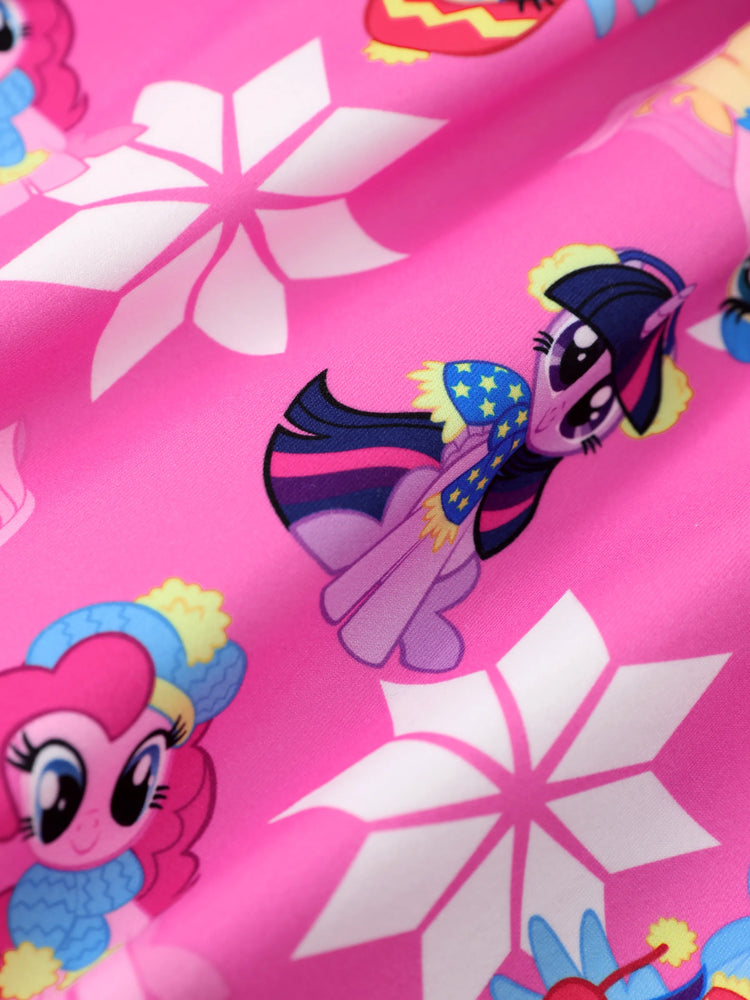 Mein kleines Pony Weihnachten Kleinkind Mädchen Schneeflocke Kleid Fuchsie