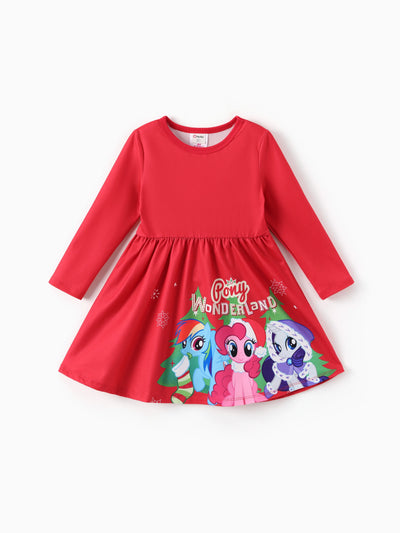 My Little Pony Christmas Toddler Girl Snowflake Dress Red