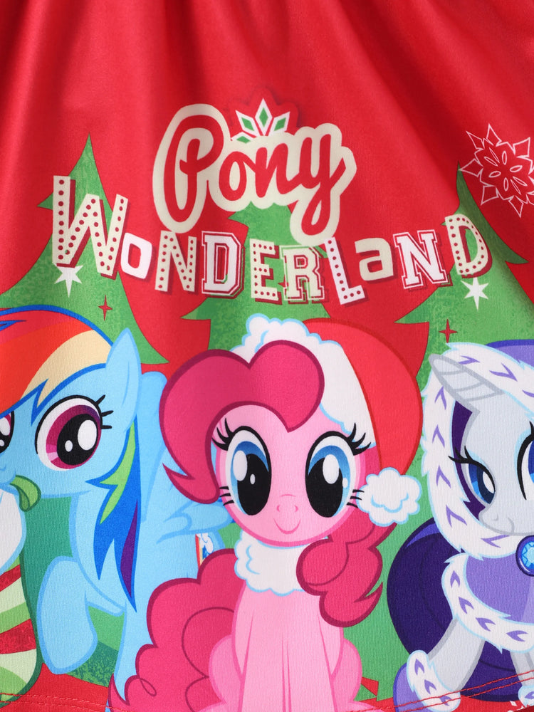 Mein kleines Pony Weihnachten Kleinkind Mädchen Schneeflocke Kleid rot