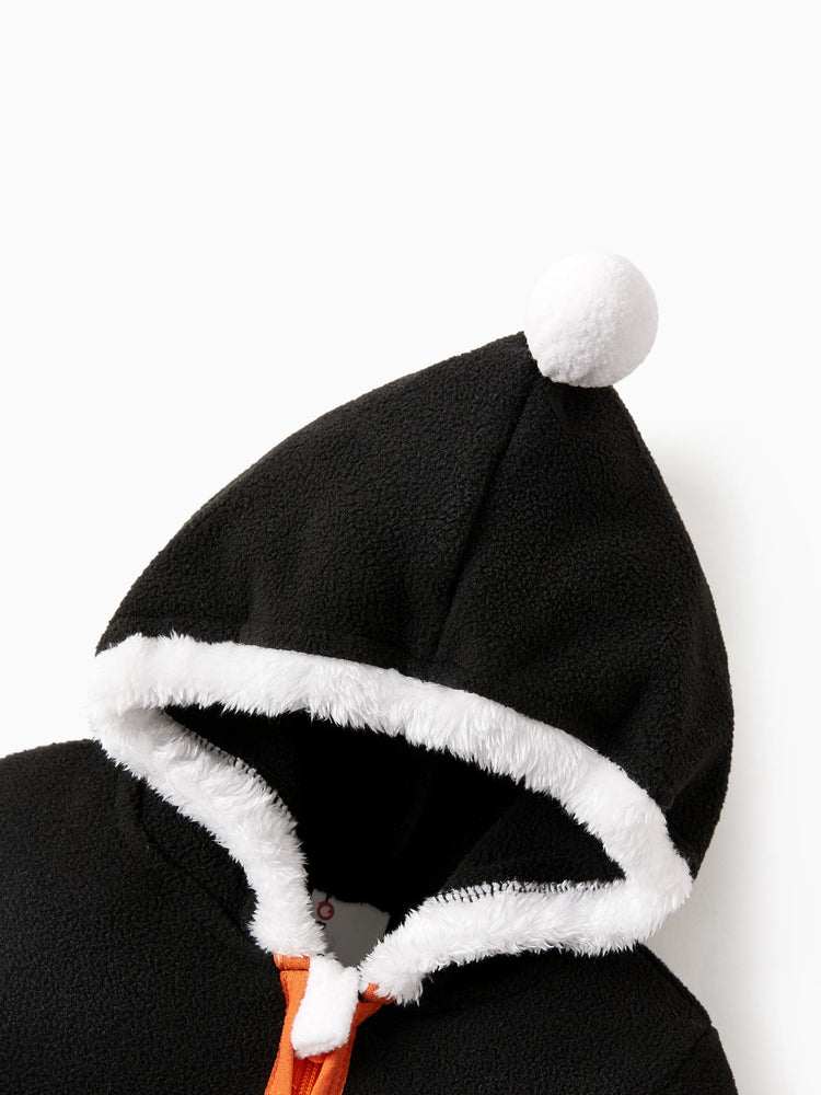 Combinaison unisexe 3D hyper-tactile pour bébé, combinaison bidirectionnelle avec motif animal, noire