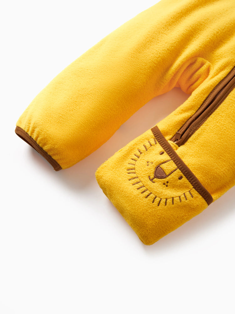 Combinaison unisexe 3D hyper-tactile pour bébé, combinaison bidirectionnelle avec motif animal, jaune
