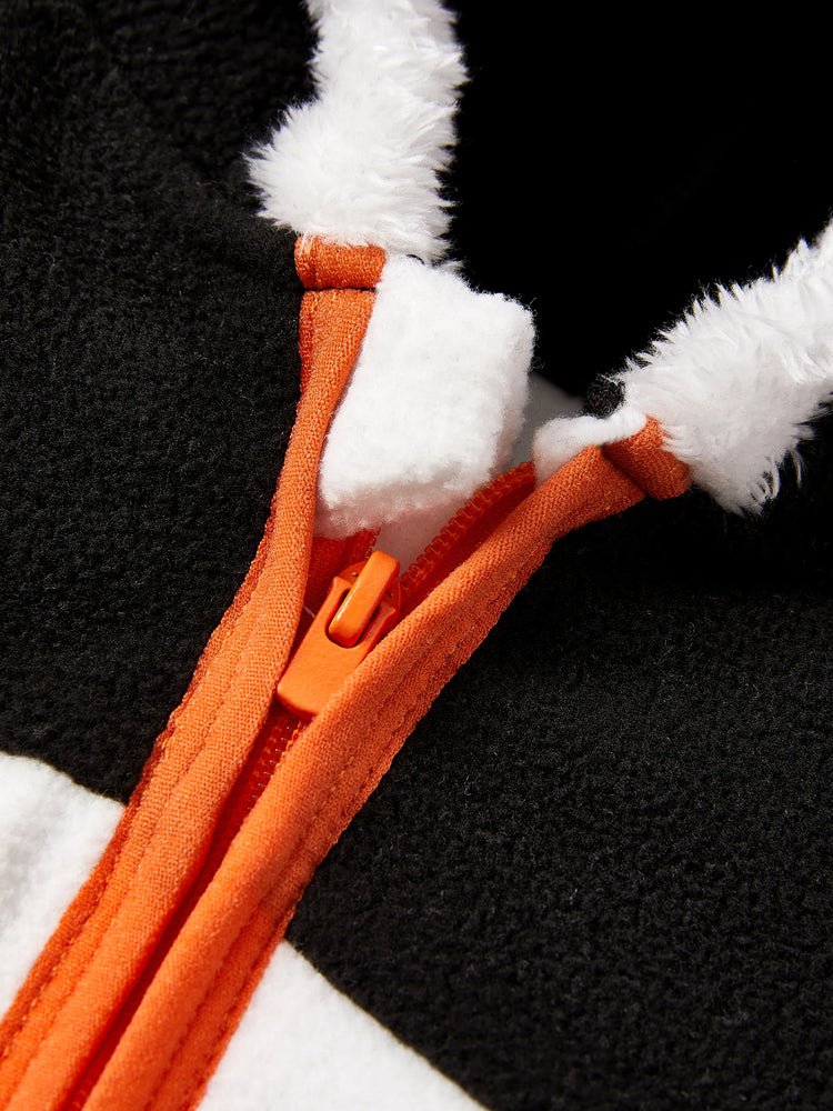 Combinaison unisexe 3D hyper-tactile pour bébé, combinaison bidirectionnelle avec motif animal, noire