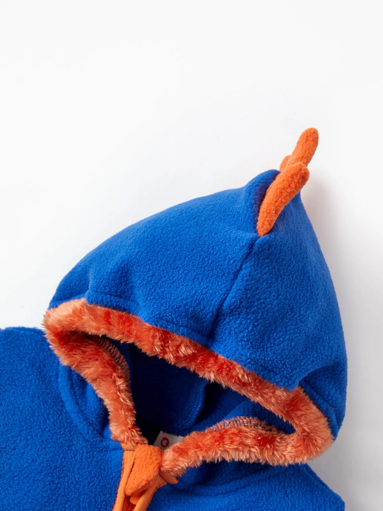 Combinaison unisexe 3D hyper-tactile pour bébé, combinaison bidirectionnelle avec motif animal, bleu marine