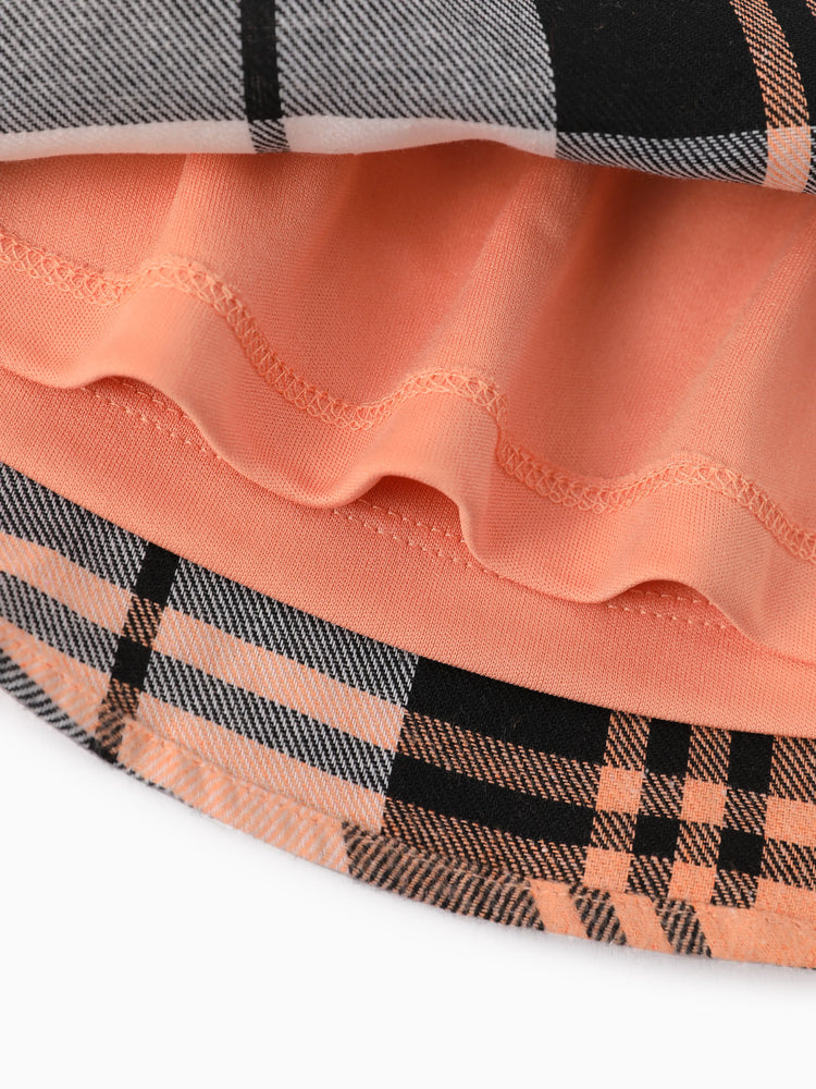 Disney Princess Toddler Girl Moana 2pcs Knitted Top and Plaid Skirt Set Orange red