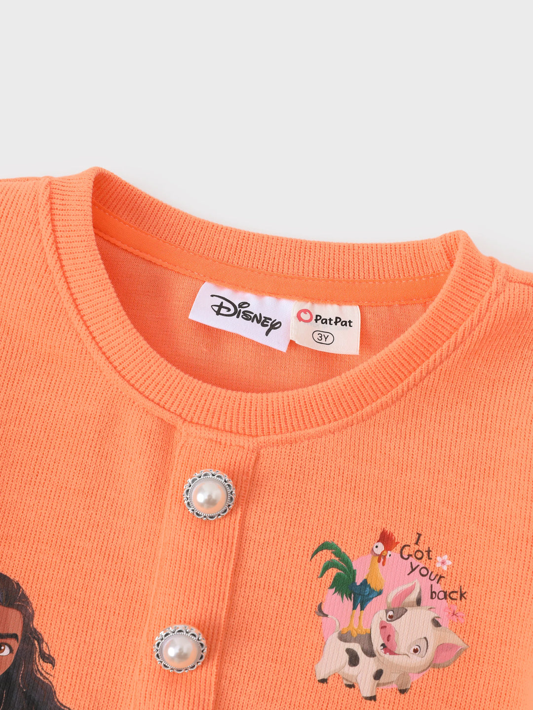 Ensemble Disney Princess Moana pour petite fille, composé d'un haut tricoté et d'une jupe à carreaux orange et rouge.