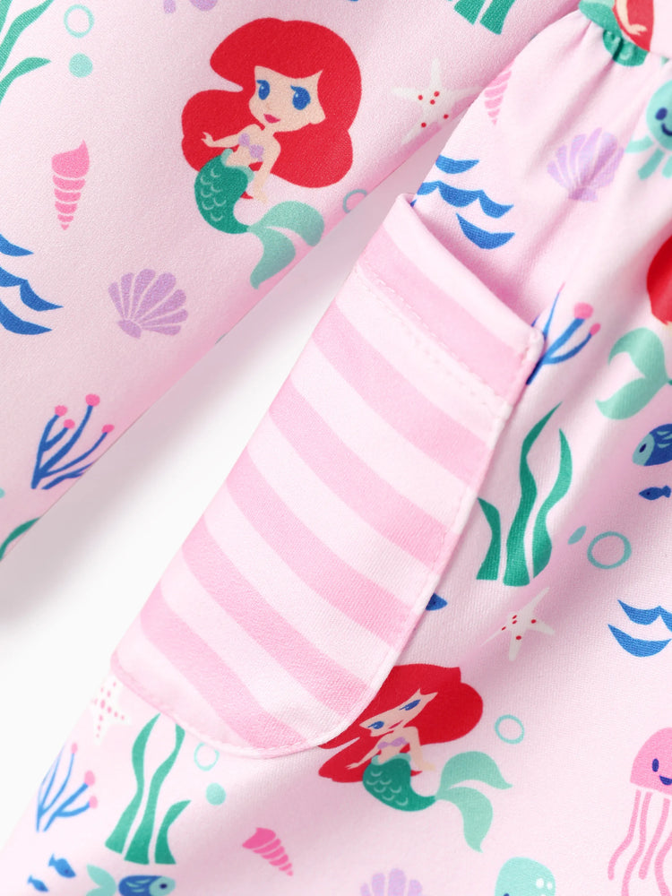 Ensemble 2 pièces tunique rayée à volants et leggings rose pour bébé/petite fille Disney Princess Ariel