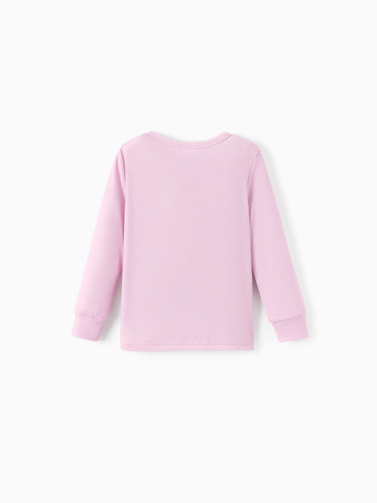 Ensemble pyjama 2 pièces Peppa Pig Naia™ à manches longues et imprimé dessert pour petite fille, rose clair
