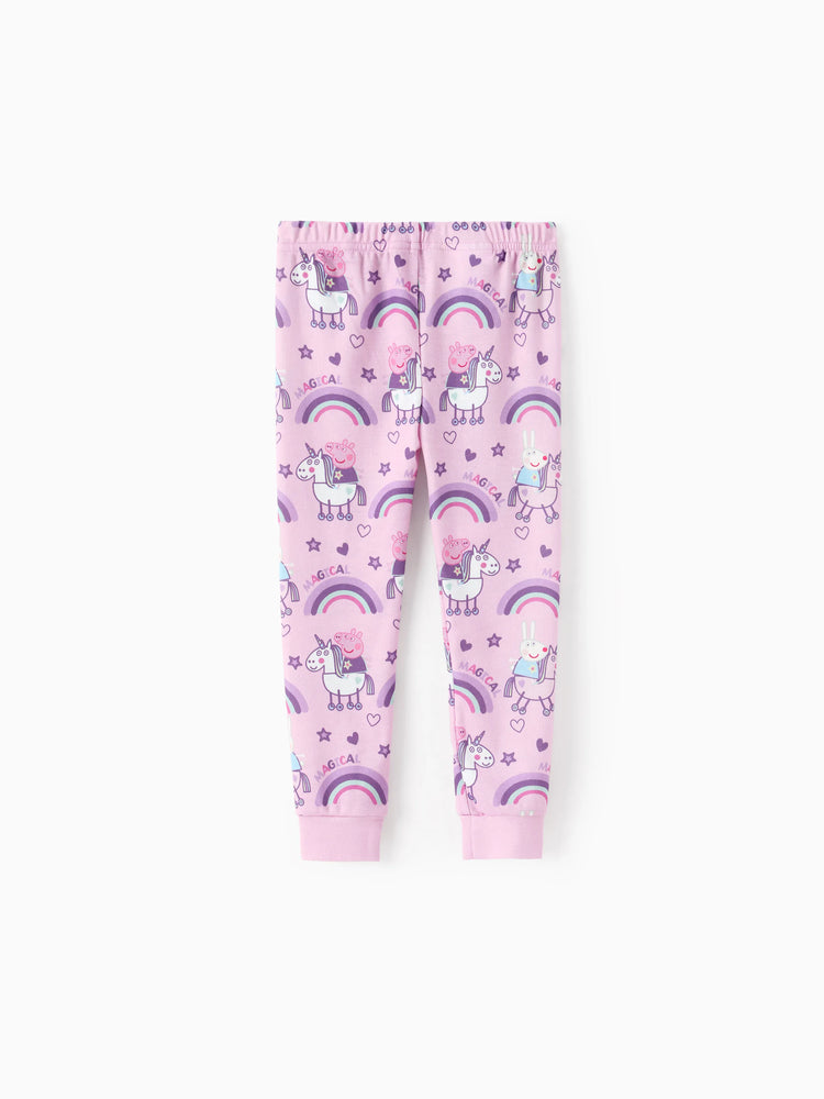 Ensemble pyjama 2 pièces Peppa Pig Naia™ à manches longues et imprimé dessert pour petite fille, rose clair