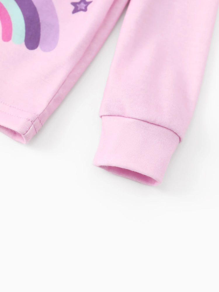 Ensemble pyjama 2 pièces Peppa Pig Naia™ à manches longues et imprimé dessert pour petite fille, rose clair