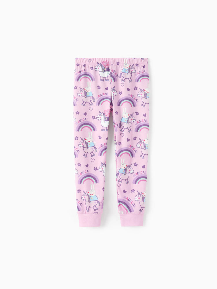 Ensemble pyjama 2 pièces Peppa Pig Naia™ à manches longues et imprimé dessert pour petite fille, rose clair