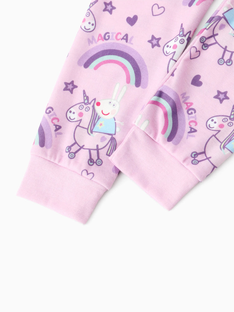 Ensemble pyjama 2 pièces Peppa Pig Naia™ à manches longues et imprimé dessert pour petite fille, rose clair