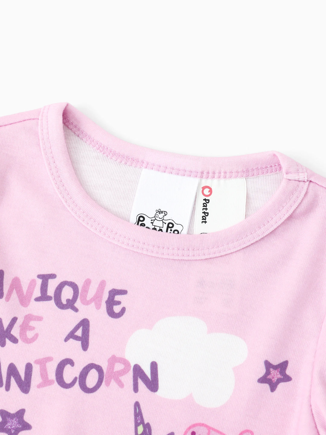 Conjunto de pijama de manga larga y ajustado de Peppa Pig para niña pequeña, 2 piezas, estampado de postres Naia, rosa claro