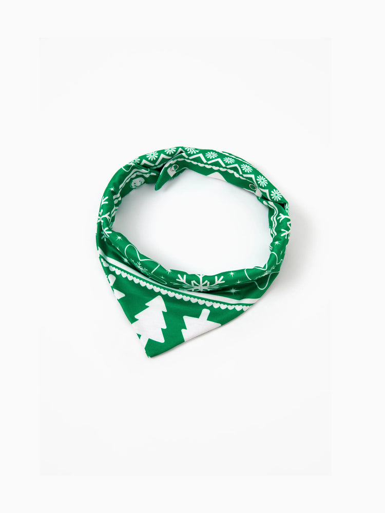 Christmas Matching Family Pajamas Set Gingerbread Man and Snowflake Pattern Long-sleeve Green PJS with Christmas Socks Dark Green