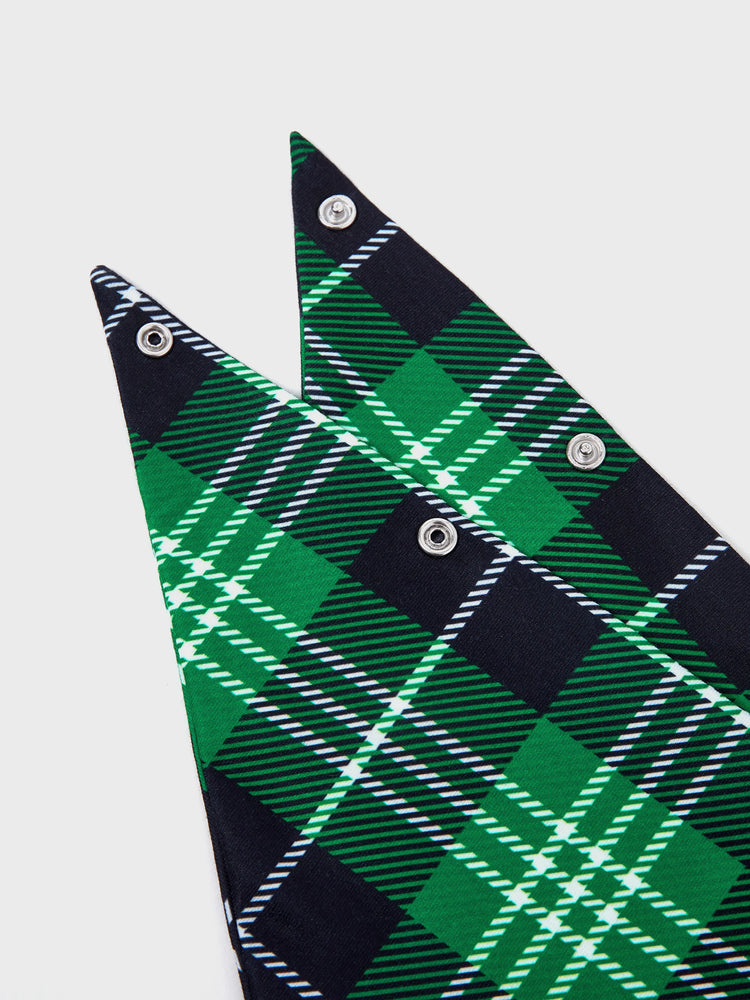 Weihnachts-Passendes Familienpyjama-Set SANTA'S Cutiest ELF Letterprint Langärmeliger grüner Gitterpyjamas mit Weihnachtssocken grün