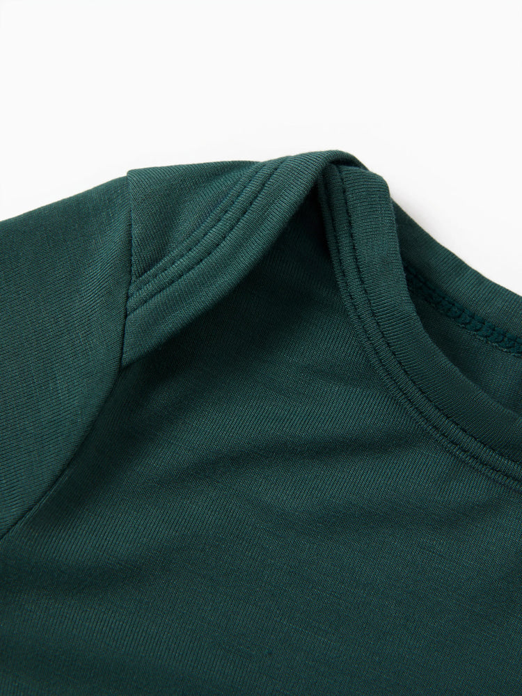 Bamboo Baby Bodysuits 2-piece Flora Long Sleeve Rompers for Baby Girls Infant Green