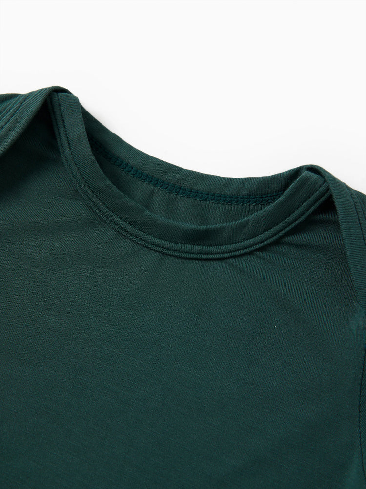 Bamboo Baby Bodysuits 2-piece Flora Long Sleeve Rompers for Baby Girls Infant Green