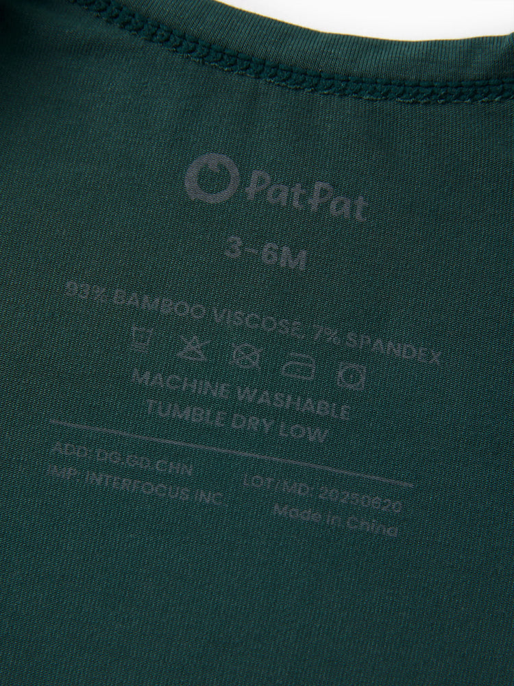 Bamboo Baby Bodysuits 2-piece Flora Long Sleeve Rompers for Baby Girls Infant Green