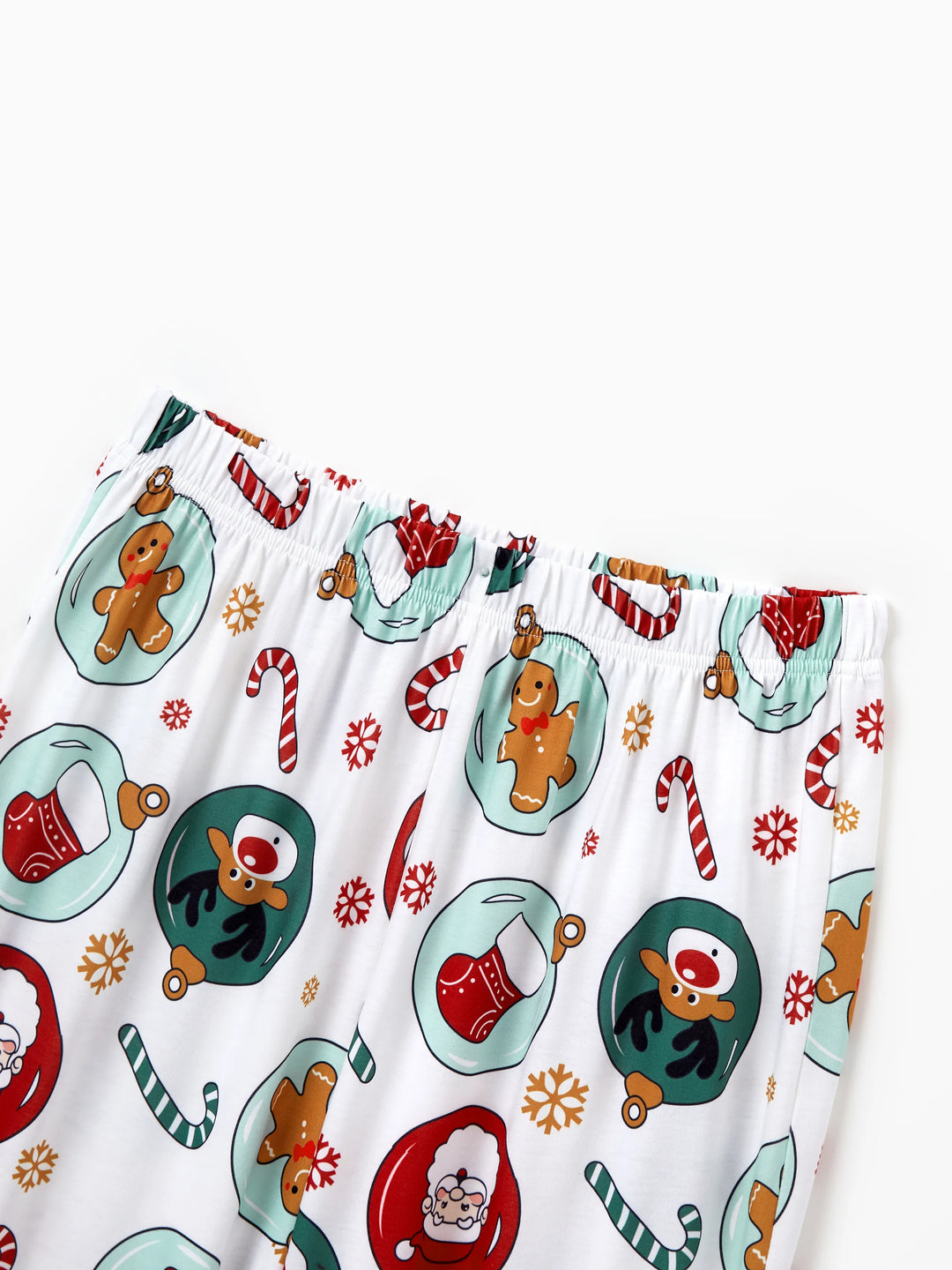 Christmas Matching Family Pajamas Set Reindeer and Santa Claus PJS with Christmas Socks Green