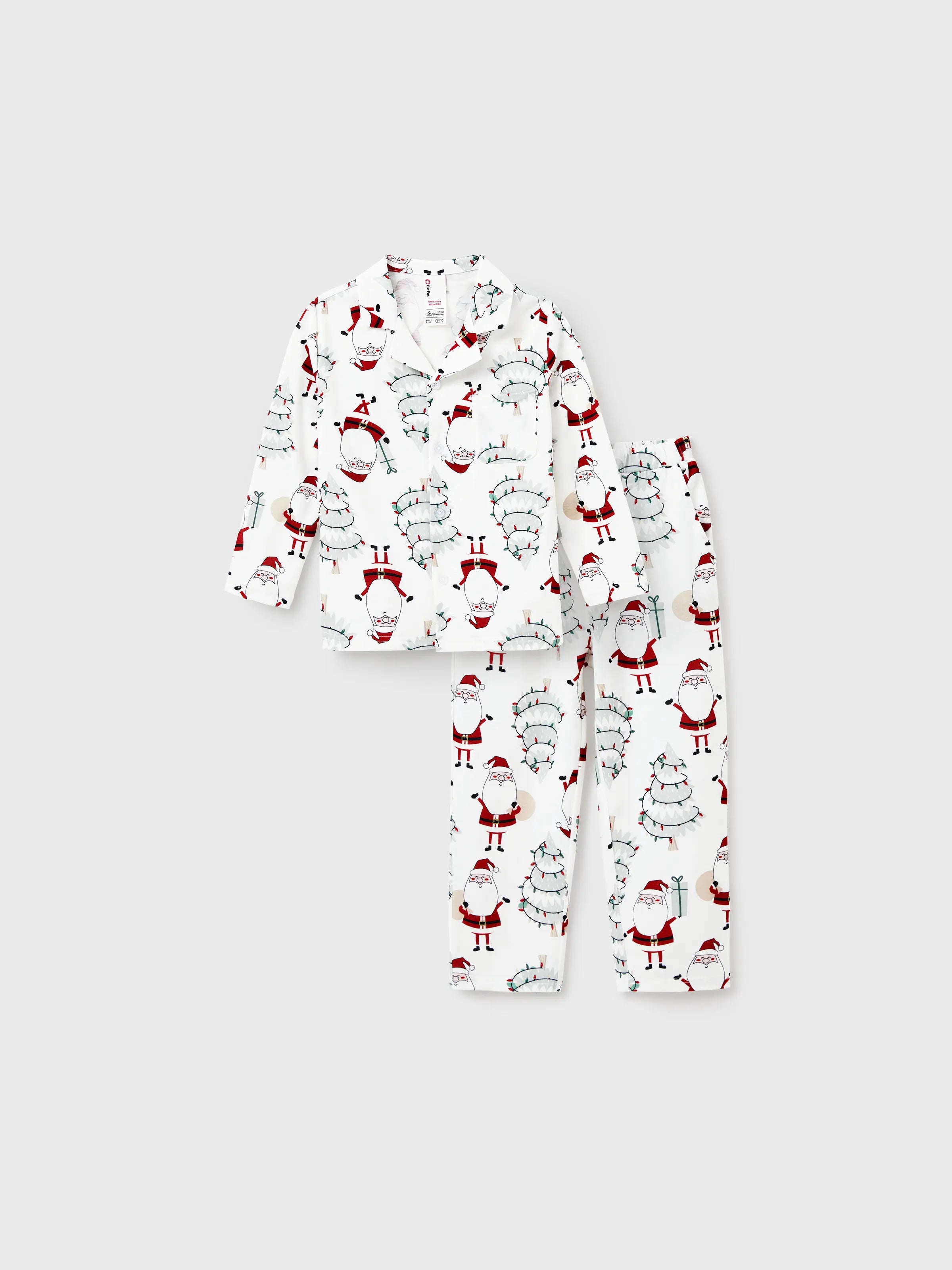 Christmas Matching Family Pajamas Set Gnome Print White PJS with