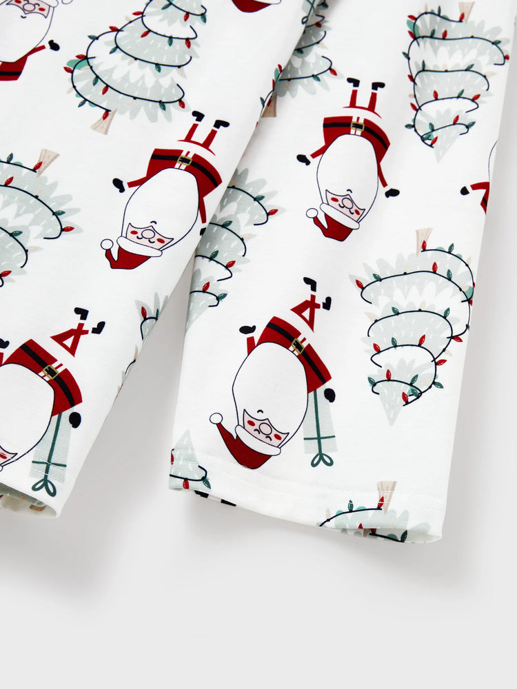 Ensemble pyjama de Noël assorti pour toute la famille, imprimé gnome blanc, avec chaussettes de Noël blanches
