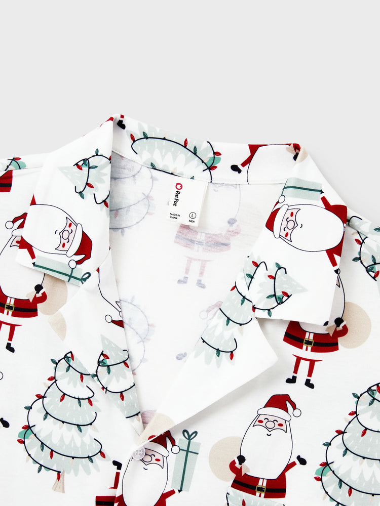 Ensemble pyjama de Noël assorti pour toute la famille, imprimé gnome blanc, avec chaussettes de Noël blanches