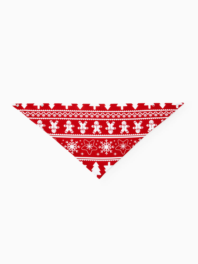 Christmas Matching Family Pajamas Set Gingerbread and Christmas Tree Print Red PJS with Christmas Socks Red