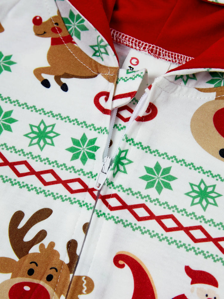 Ensemble pyjama de Noël assorti pour toute la famille, imprimé renne, manches longues, avec chaussettes de Noël rouges