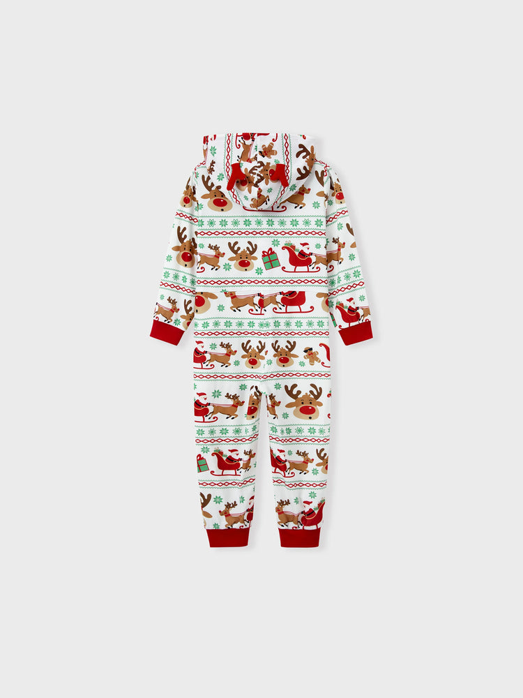 Ensemble pyjama de Noël assorti pour toute la famille, imprimé renne, manches longues, avec chaussettes de Noël rouges
