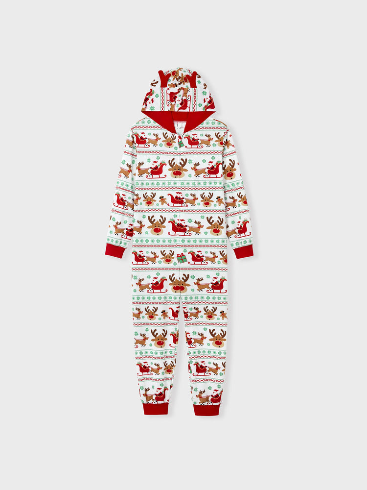 Ensemble pyjama de Noël assorti pour toute la famille, imprimé renne, manches longues, avec chaussettes de Noël rouges