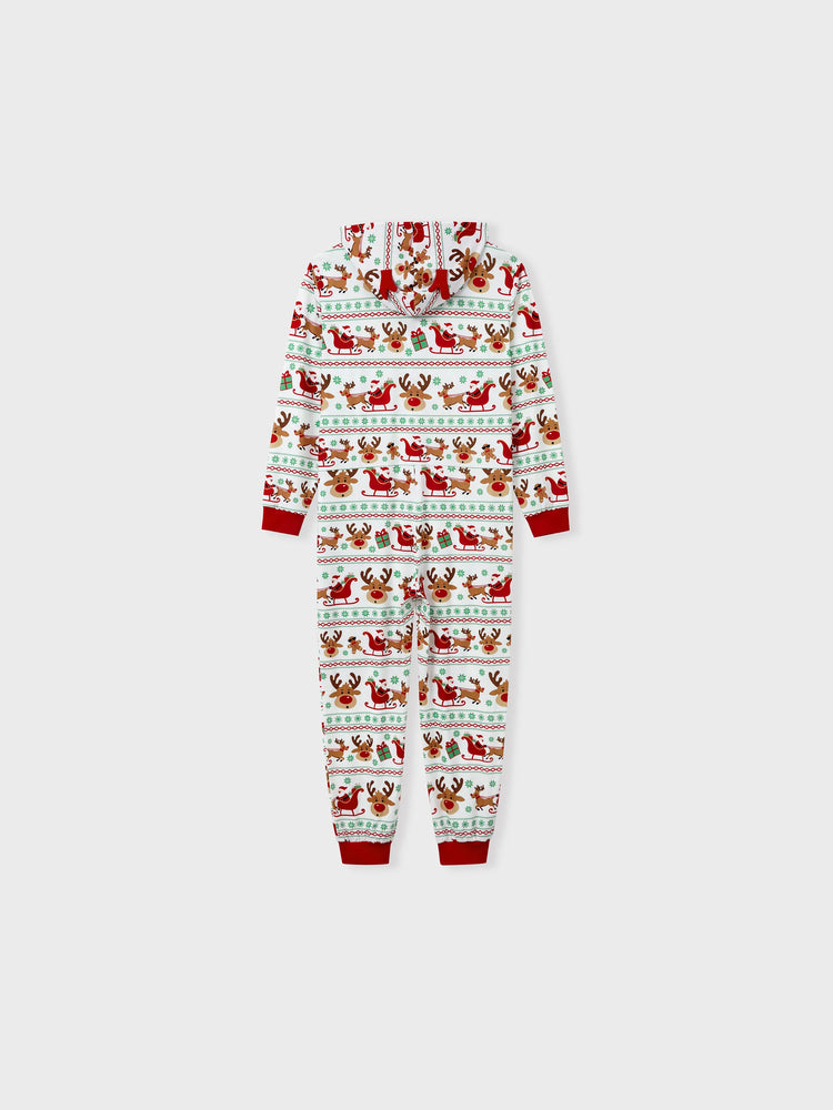 Ensemble pyjama de Noël assorti pour toute la famille, imprimé renne, manches longues, avec chaussettes de Noël rouges
