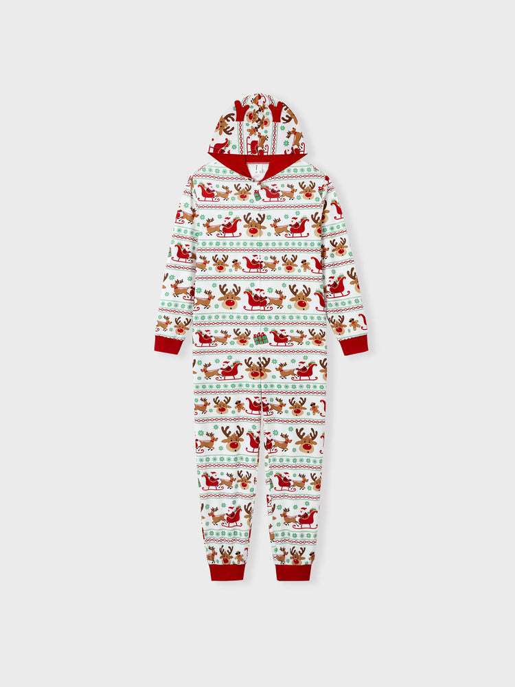 Ensemble pyjama de Noël assorti pour toute la famille, imprimé renne, manches longues, avec chaussettes de Noël rouges