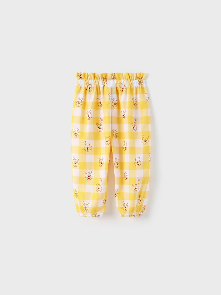 Ensemble 3 pièces Disney Winnie l'ourson pour bébé fille, barboteuse à volants, pantalon et bandeau, couleur gingembre